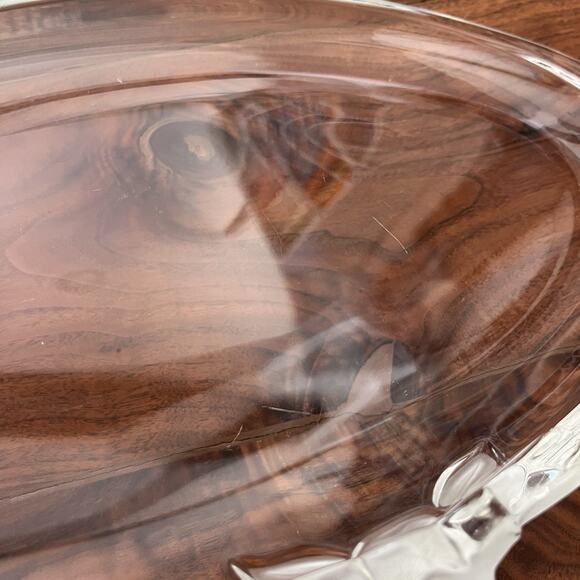 Vintage Mikasa Frosted Flower Glass Oval Serving Tray 15.5"x8" - Picture 5 of 14